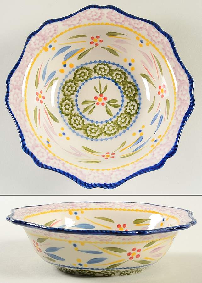 Old World Confetti Scalloped Soup/Cereal Bowl by Temp-Tations-1