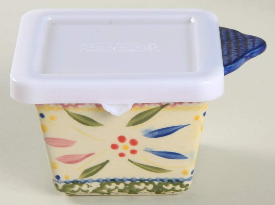 Old World Confetti Individual Square Baker & Plastic Lid by Temp-Tations-1