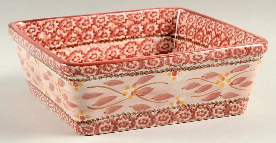 Old World Cranberry 7" Square Baker by Temp-Tations-1