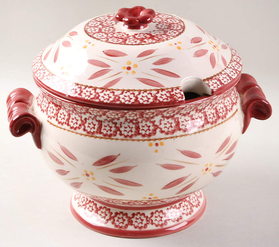Old World Cranberry Tureen &  Lid by Temp-Tations-1