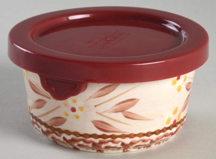 Old World Cranberry Ramekin & Plastic Lid by Temp-Tations-1