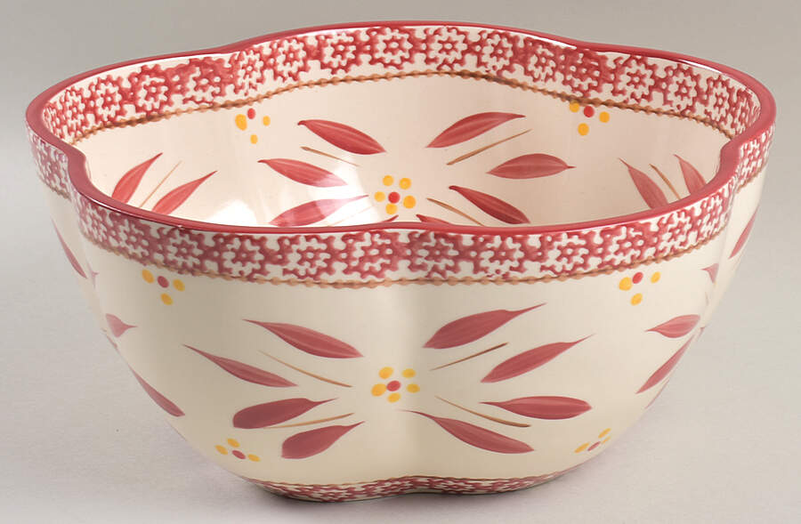 Old World Cranberry 10" Scalloped Bowl by Temp-Tations-1