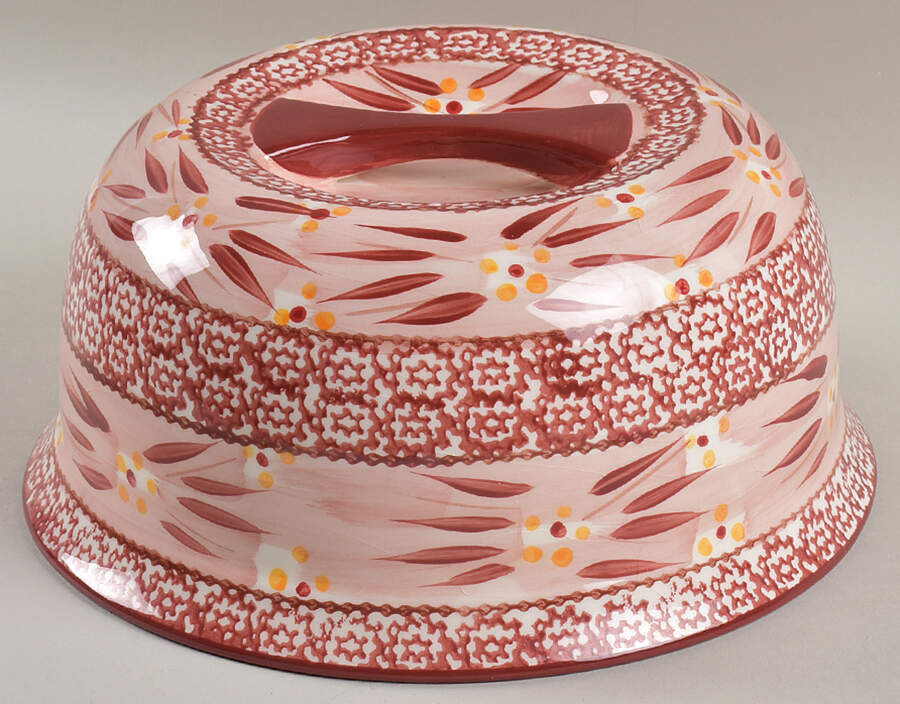 Old World Cranberry Cake Dome/Bowl for Convertible Set by Temp-Tations-1