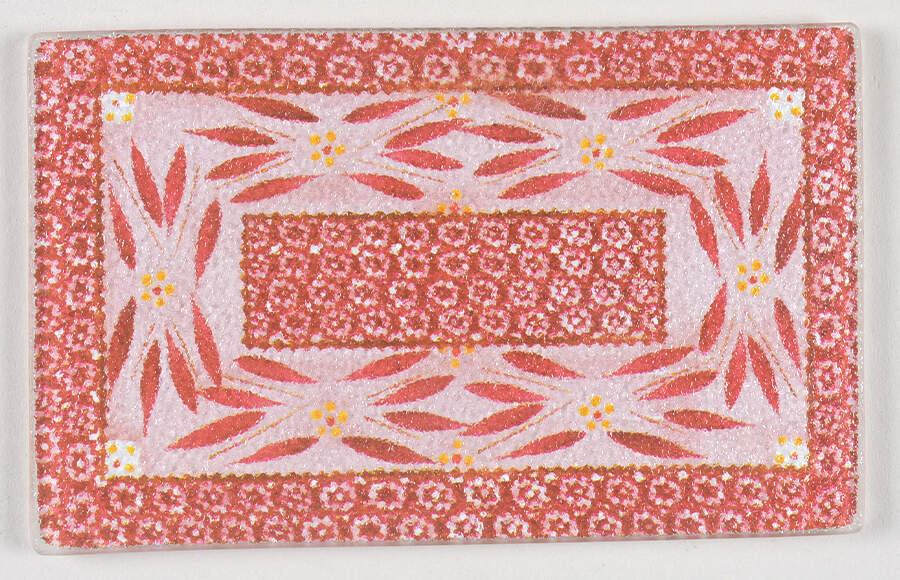 Old World Cranberry Glass Trivet for 10" Rectangular Baker by Temp-Tations-1