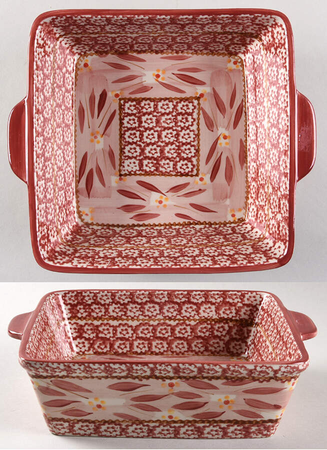Old World Cranberry 10" Square Baker by Temp-Tations-1