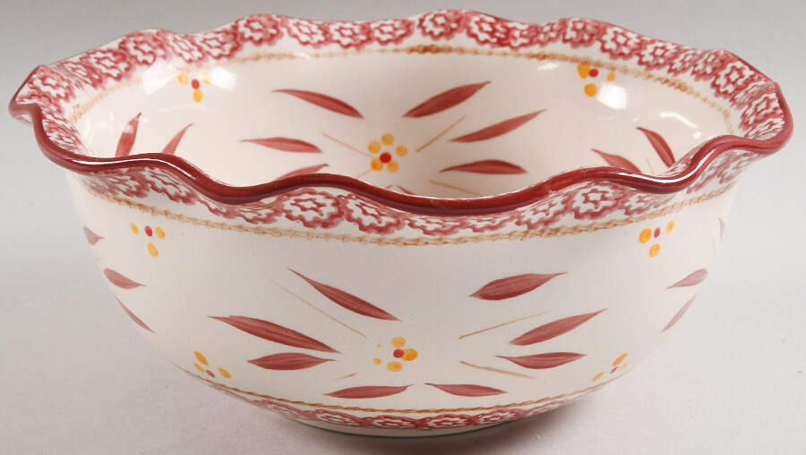 Old World Cranberry 9" Scalloped Bowl by Temp-Tations-1