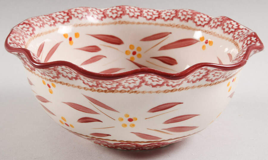 Old World Cranberry 8" Scalloped Bowl by Temp-Tations-1