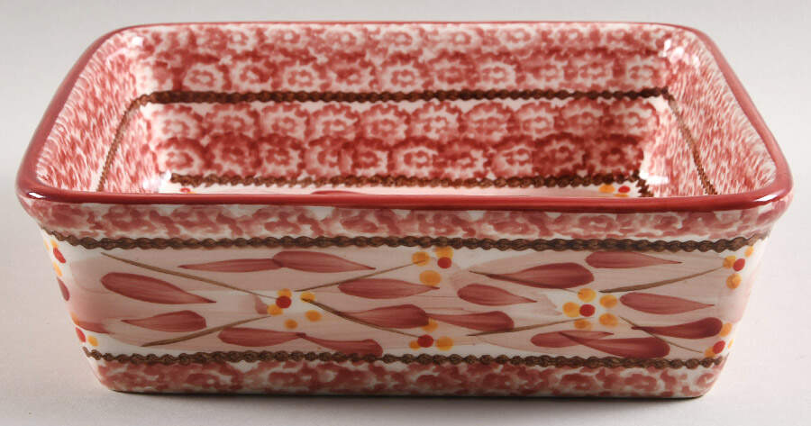 Old World Cranberry 8" Square Baker by Temp-Tations-1