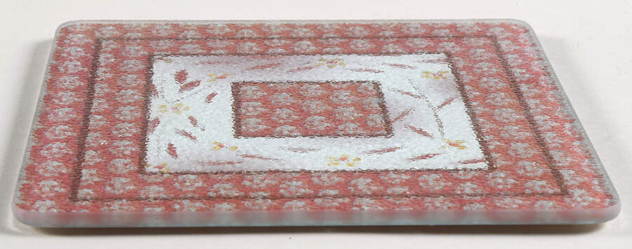 Old World Cranberry Glass Trivet for 8" Square Baker by Temp-Tations-1