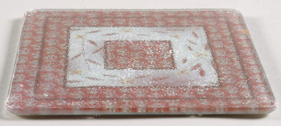 Old World Cranberry 6" Glass Trivet for Square Baker by Temp-Tations-1