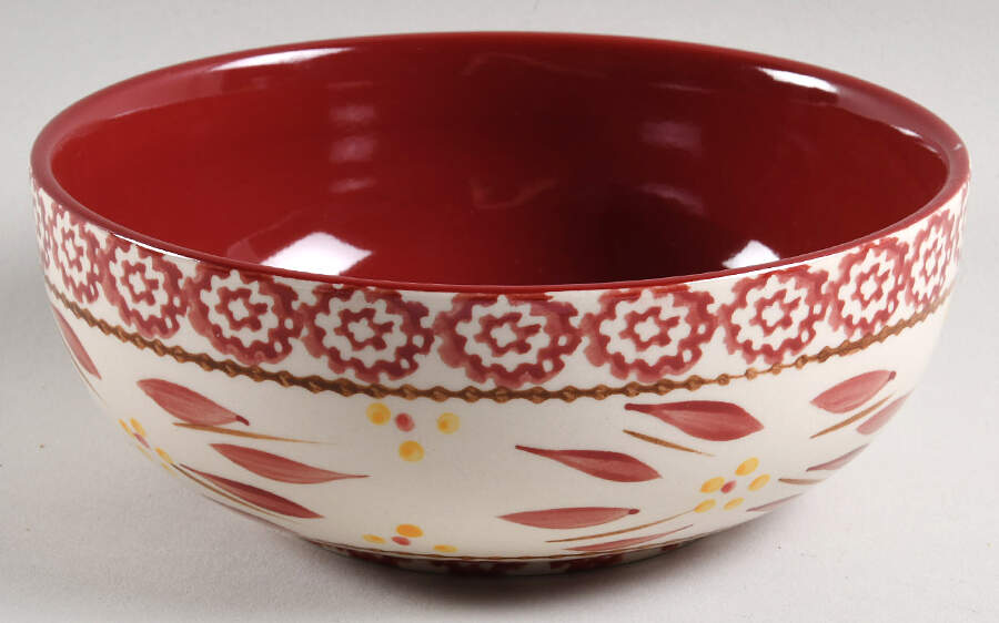 Old World Cranberry Soup/Cereal Bowl by Temp-Tations-1