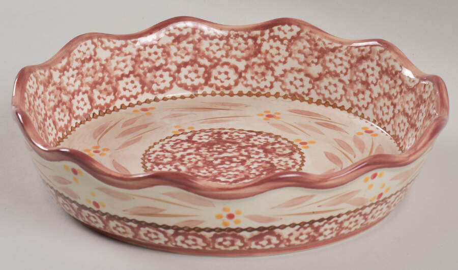 Old World Cranberry 9" Pie Baking Plate by Temp-Tations-1