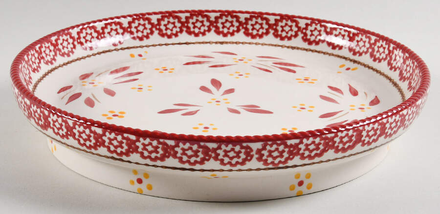 Old World Cranberry Cake/Chip Plate for Cake/Chip & Dip Pedestal Set by Temp-Tations-1