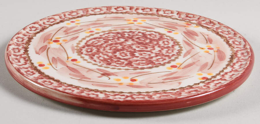 Old World Cranberry 7" Round Baker Trivet by Temp-Tations-1