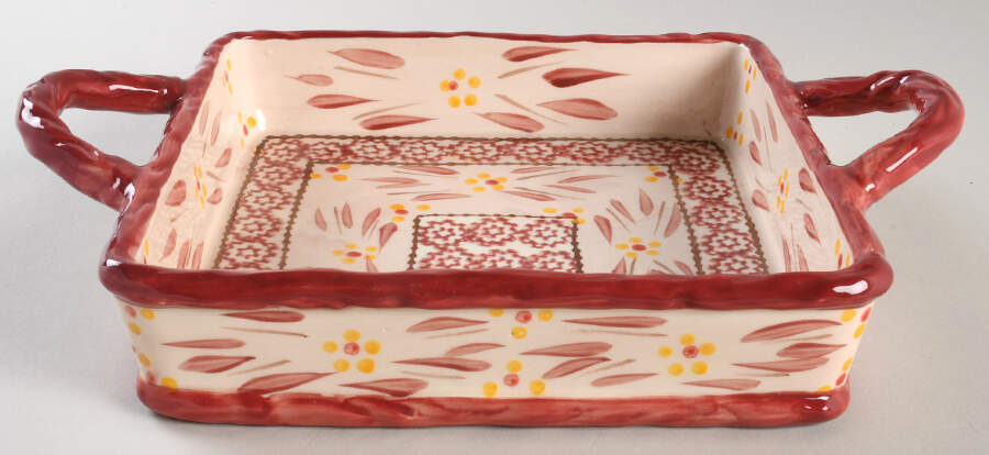 Old World Cranberry 8" Square Baker by Temp-Tations-1
