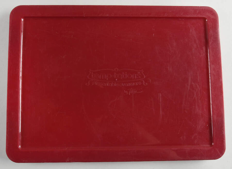 Old World Cranberry Tabless Plastic Storage Cover for 15" Rect Baker by Temp-Tations-1