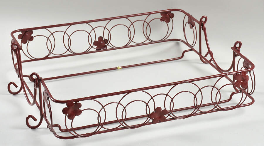 Old World Cranberry 12" Metal Stand for Square Baker by Temp-Tations-1