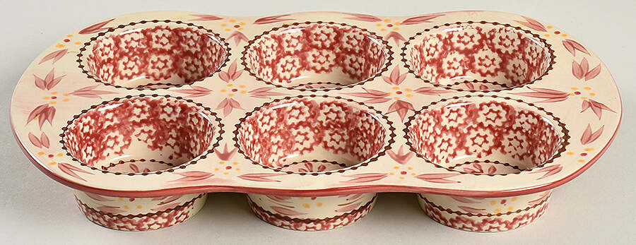 Old World Cranberry Muffin Pan (Holds 6 Muffins) by Temp-Tations-1