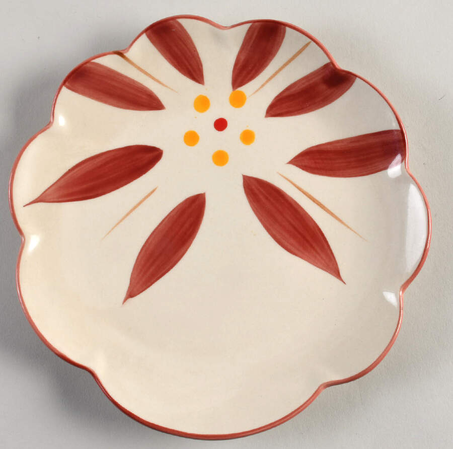 Old World Cranberry Scalloped Salad Plate by Temp-Tations-1