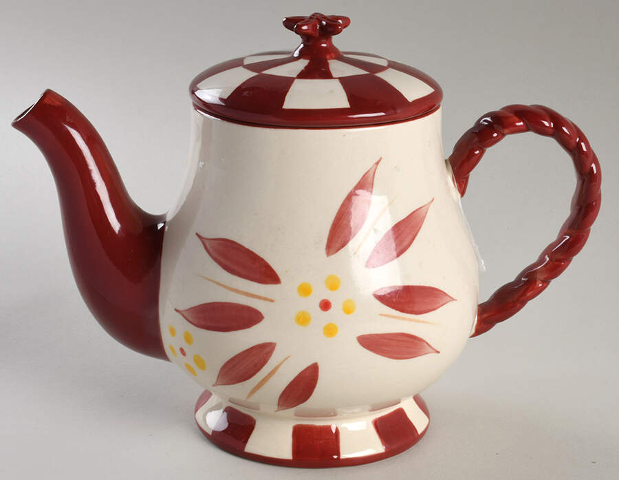 Old World Cranberry Teapot & Lid by Temp-Tations-1