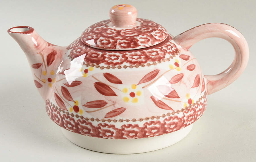 Old World Cranberry Teapot for Individual Teapot & Lid with Cup by Temp-Tations-1