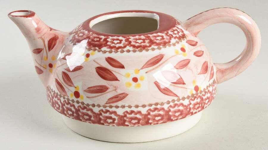 Old World Cranberry Individual Teapot with Cup Teapot No Lid by Temp-Tations-1
