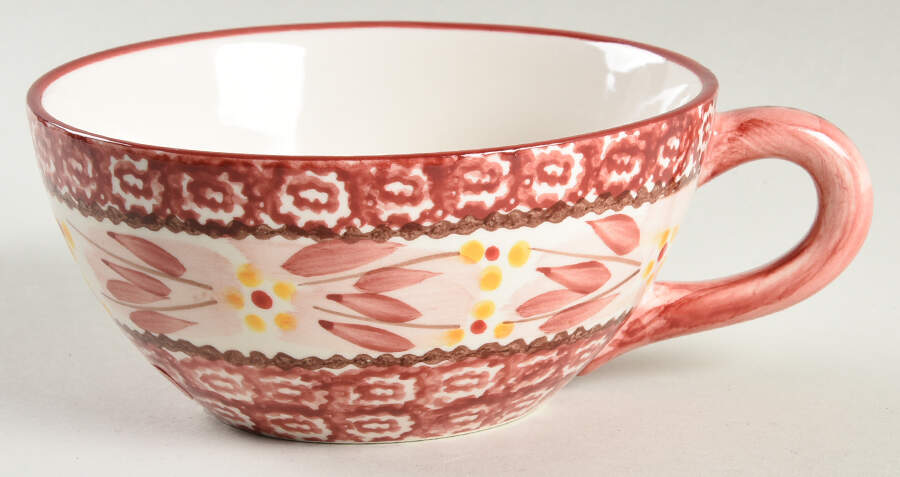 Old World Cranberry Cup for Individual Teapot & Lid with Cup by Temp-Tations-1