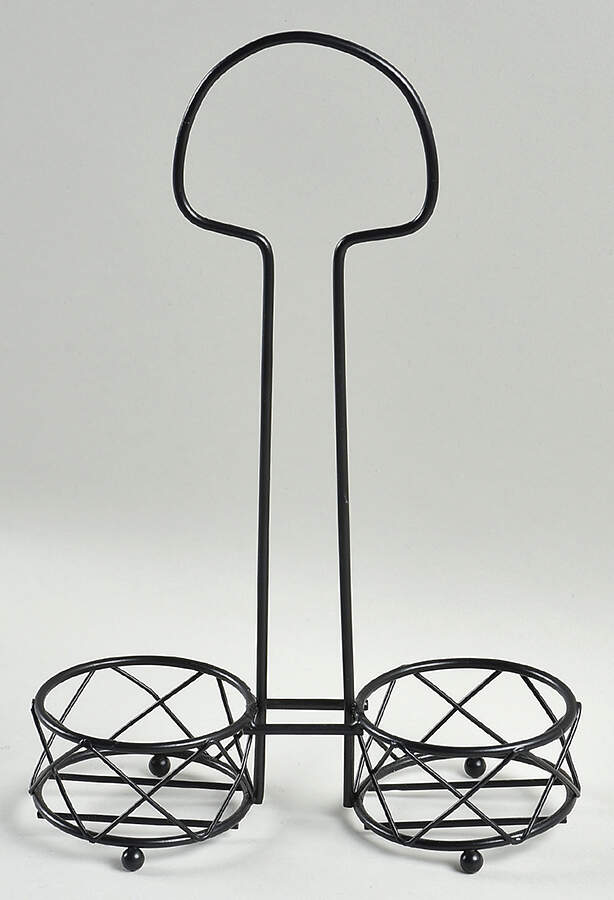 Old World Cranberry Metal Holder for Oil & Vinegar Drizzle Jars by Temp-Tations-1