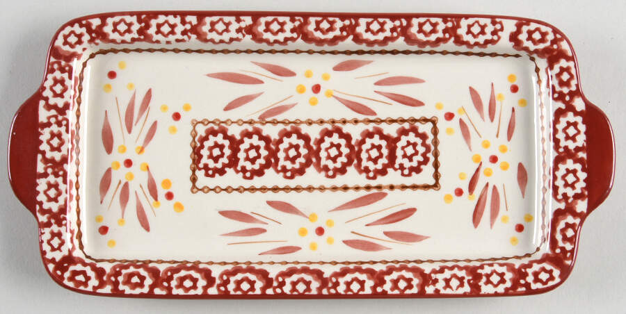Old World Cranberry 10" Rectangular Tray by Temp-Tations-1