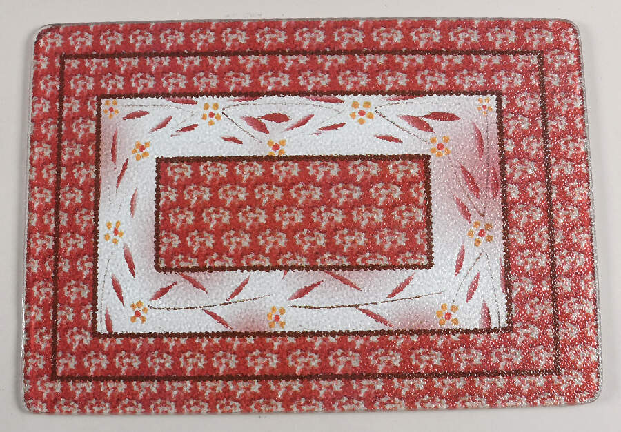 Old World Cranberry Glass Trivet for 15" Rectangular Baker by Temp-Tations-1