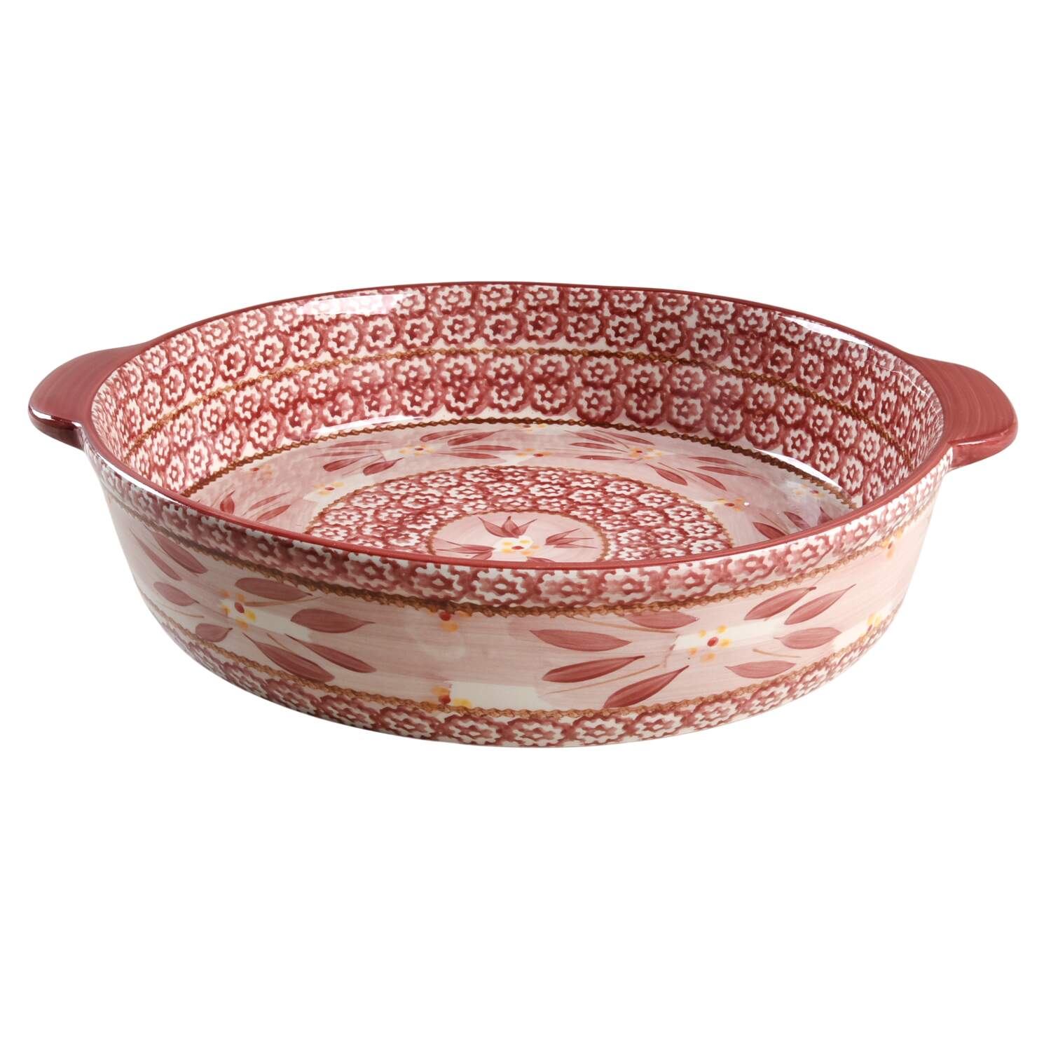Old World Cranberry 3 Qt Round Baker No Plastic Lid for Baker & Ramekins Set (Chip & Dip) by Temp-Tations-1
