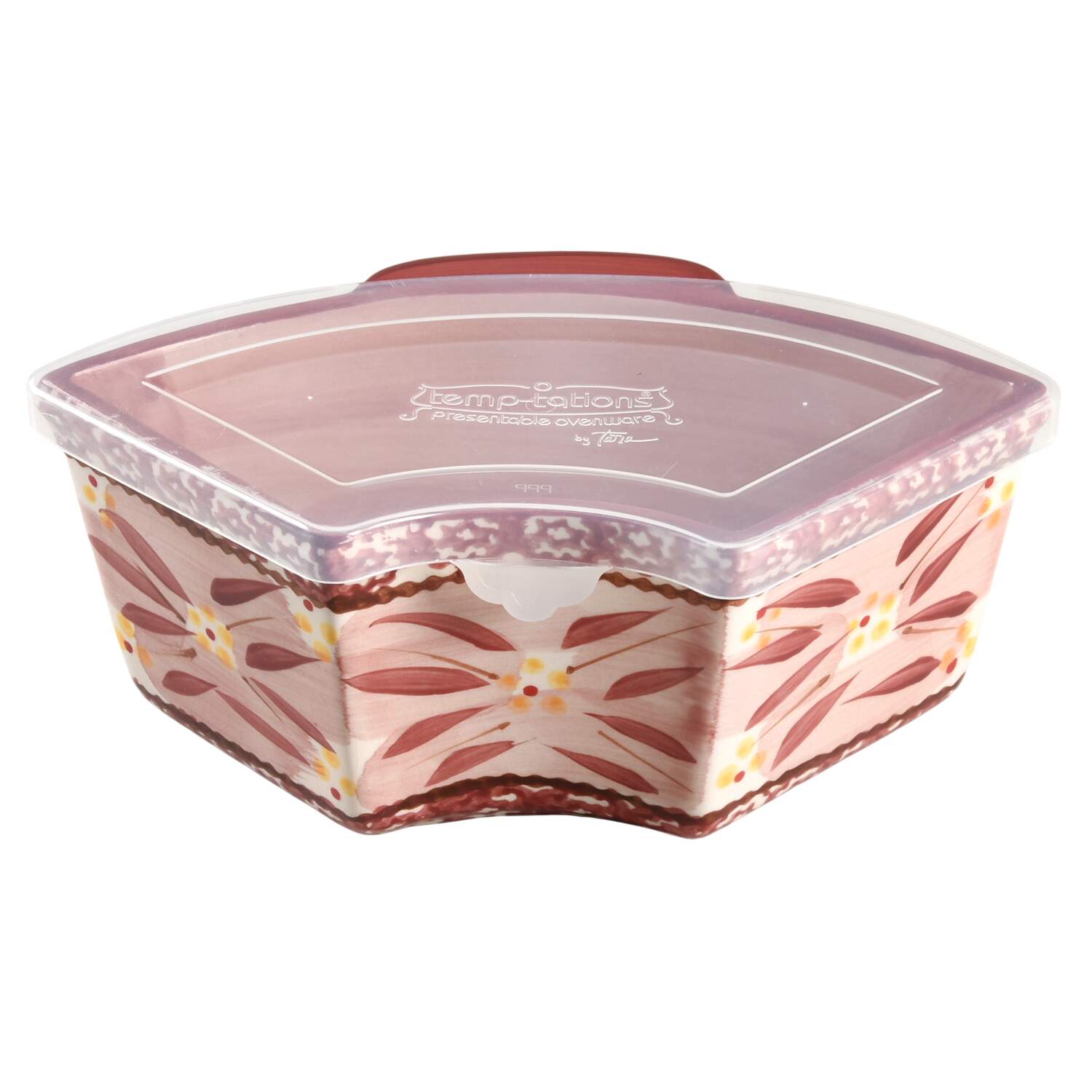 Old World Cranberry 18 Oz Ramekin & Plastic Lid for Baker & Ramekins Set (Chip & Dip) by Temp-Tations-1