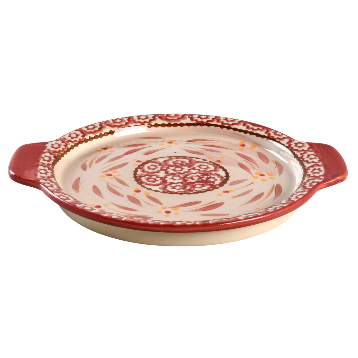 Old World Cranberry Lid-It for 8" Round Tab Handled Serving Bowl by Temp-Tations-1
