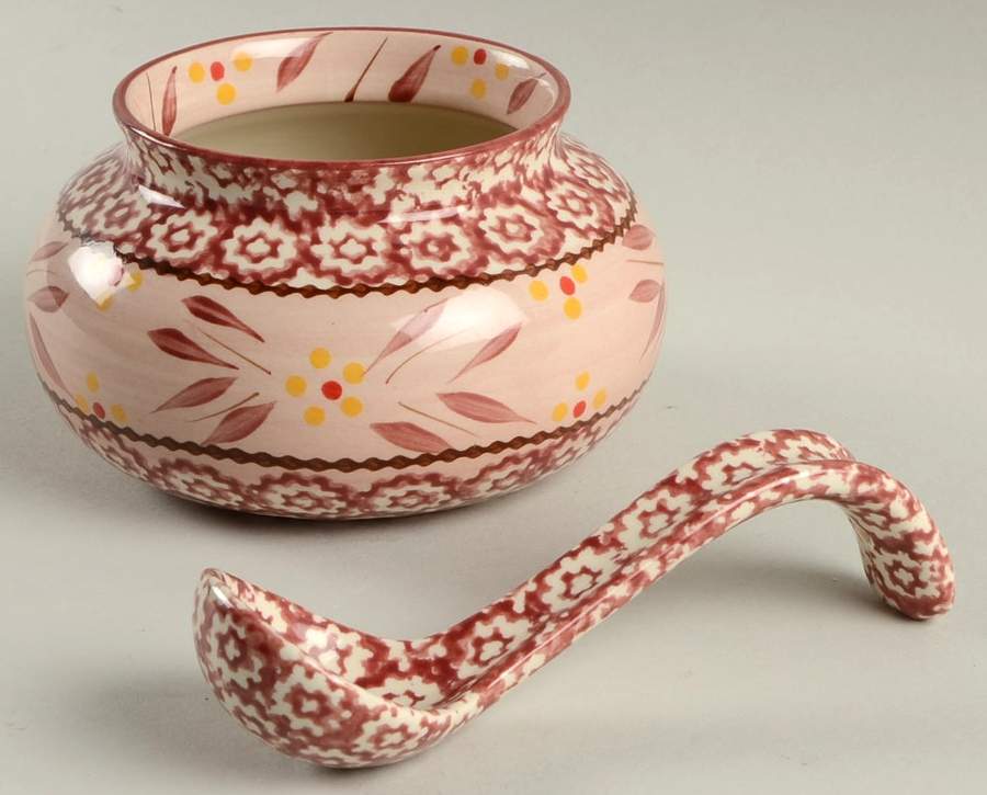 Old World Cranberry Individual Soup Server & Spoon Set by Temp-Tations-1