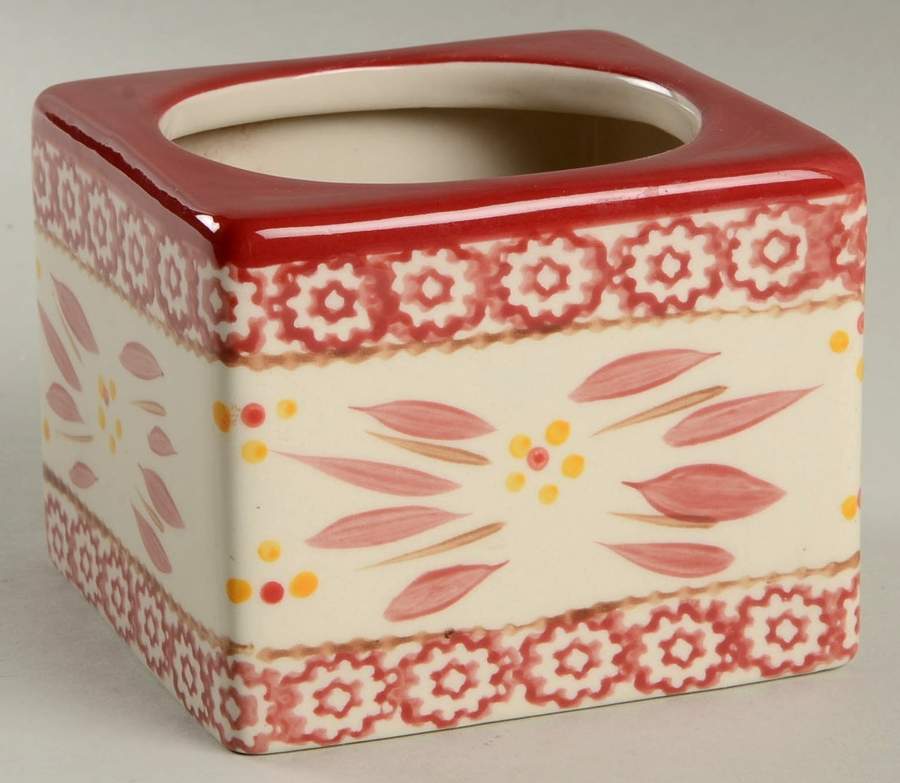Old World Cranberry Bottom Canister for (4Pc) Square Stacking Canister by Temp-Tations-1