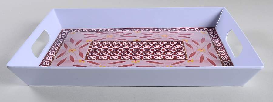 Old World Cranberry 12" Rectangular Melamine Tray by Temp-Tations-1
