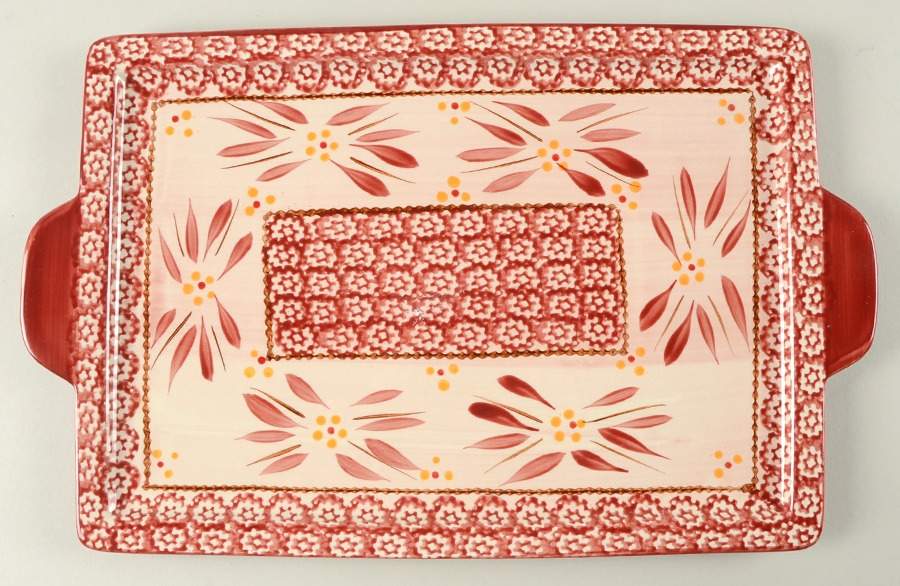 Old World Cranberry 15" Rectangular Tray by Temp-Tations-1