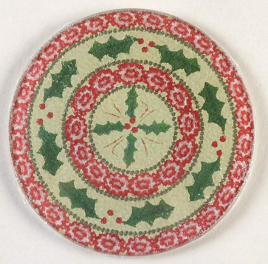 Old World Holiday Round Glassware Trivet by Temp-Tations-1