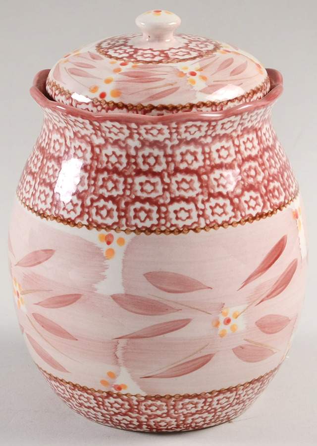 Old World Cranberry Medium Canister & Lid by Temp-Tations-1