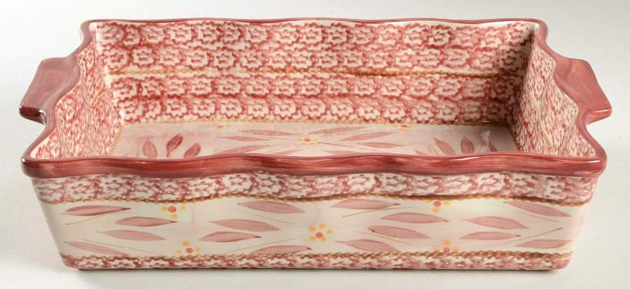 Old World Cranberry 13'' Rectangular Baker by Temp-Tations-1