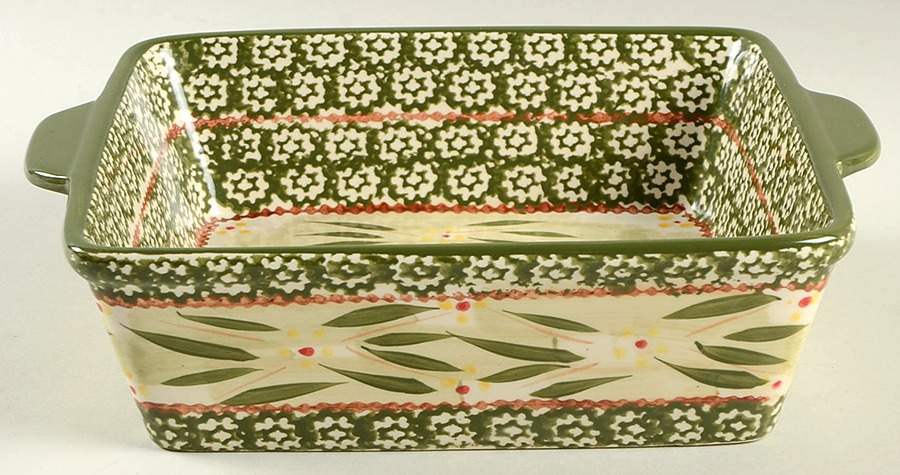 Old World Green 8" Square Baker by Temp-Tations-1