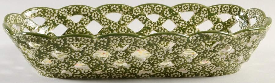 Old World Green Bread Basket Tray by Temp-Tations-1
