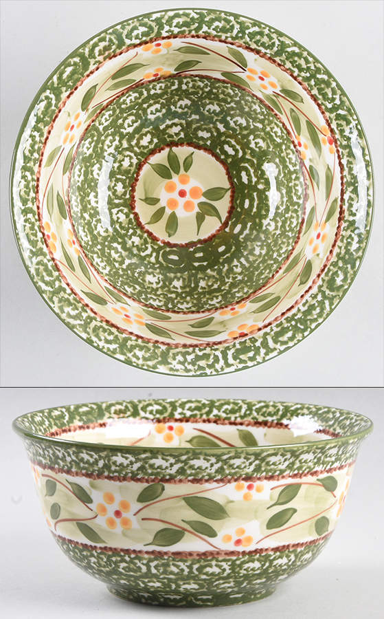 Old World Green 7" Round Serving Bowl by Temp-Tations-1