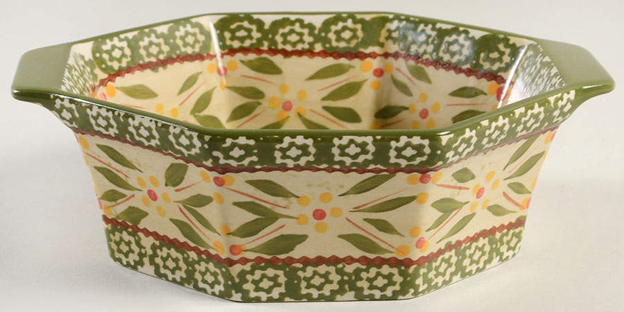 Old World Green 8" Octagonal Baker by Temp-Tations-1