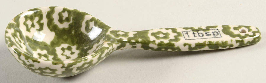 Old World Green 1 Tablespoon Ceramic Measuring Spoon by Temp-Tations-1