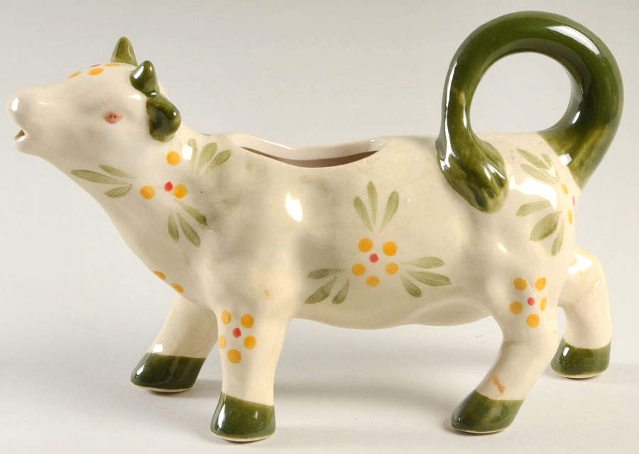 Old World Green Cow Creamer by Temp-Tations-1