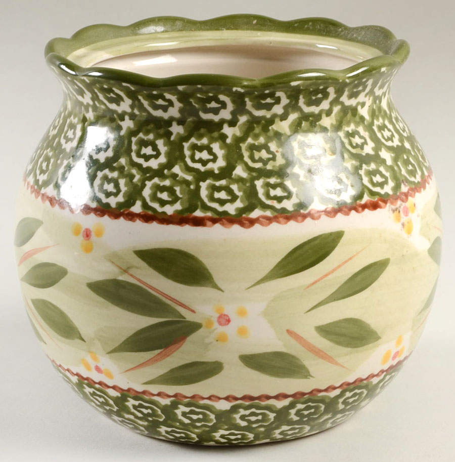 Old World Green Small Canister No Lid by Temp-Tations-1