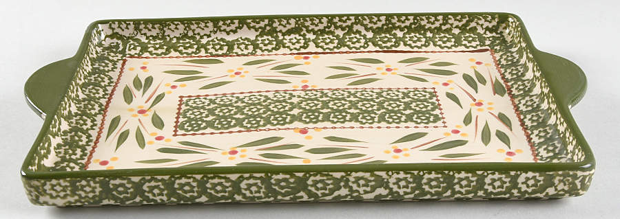 Old World Green 13" Rectangular Tray by Temp-Tations-1