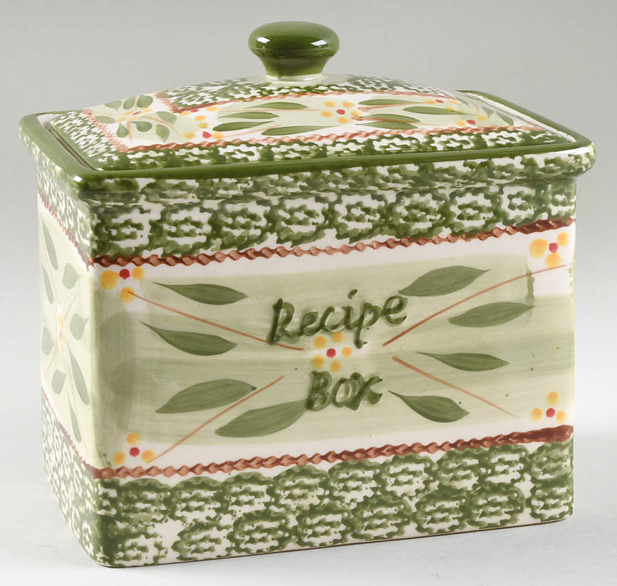 Old World Green Recipe Box & Lid by Temp-Tations-1