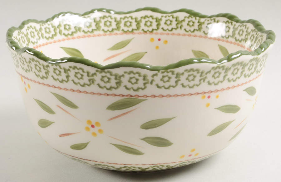 Old World Green 8" Round Vegetable Bowl by Temp-Tations-1